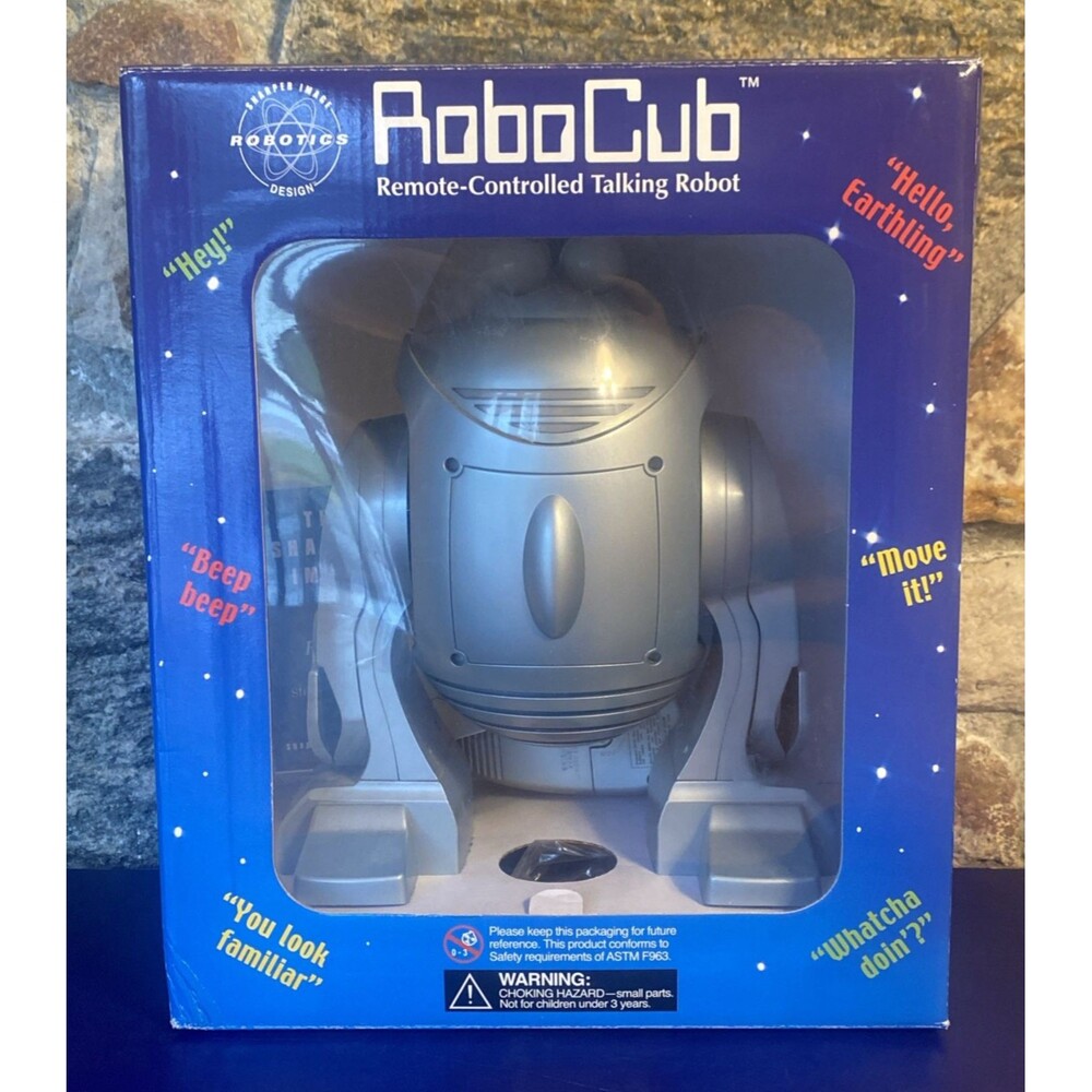 Robo Scout Sharper Image RoboCub Talking Robot With Remote Box Collectors Item